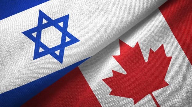 Canada and Israel flag together realtions textile cloth fabric texture